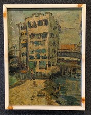Alex Tschernjawski vintage Boston painting ACA gallery 50s Modernist cityscape picture