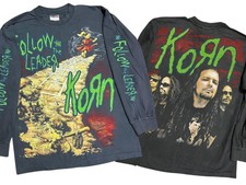 Korn Follow The Leader Shirt Sz L 90s Vintage Style Nu Metal Band Reprint picture
