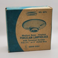 Vintage Leviton 9875 Keyless Porcelain Lampholder 660W 250V NOS Box picture