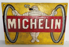 Michelin Man Tire Cast Iron Embossed Wall Sign Plaque - 1907 Dublin 8Hx12L picture
