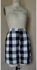 Vtg 1960's 1950s Women’s  SHORTS Black & White WOVEN GINGHAM , MINT COND picture