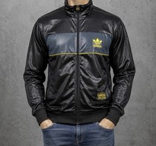 adidas Chile 62 Men’s Full Zip Tricot Track Jacket XL Black Grey Yellow picture