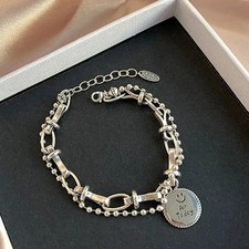 Solid 925 Sterling Silver Bracelet for Women | Vintage Handmade Simple Bangle picture