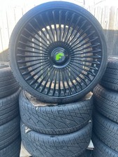 24x10 FORGIATO TRIMESTRE GLOSS BLK WHEELS RIMS TIRES 5x112 FIT BMW MERCEDES AUDI picture