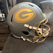 Packers JORDAN LOVE Signed Full Size Replica Speed SLATE Helmet AUTO - BAS picture