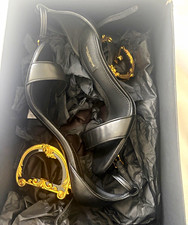 Dolce&Gabbana Women’s Black Leather Strappy Ankle Strap Sandals 7.5 picture