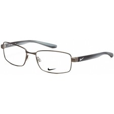 Nike Unisex Eyeglasses Brushed Gunmetal Metal Rectangular Shape Frame 8195 050 picture