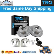TRQ Front Brake Calipers Ceramic Pads & Rotors Fits Cherokee Comanche Wrangler picture