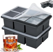 2 Pack 2 Inch Large Silicone Ice Cube Trays Square Ice Cube Molds for Whiskey picture