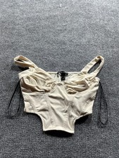 Forever 21 Cream Women's Crop Top, Size Small picture