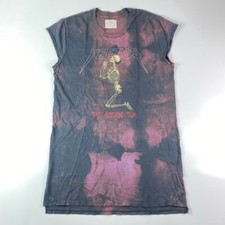 The Yeezus Tour Mens Graphic T-Shirt Purple Black Tie Dye Skeleton Kanye Tee S picture
