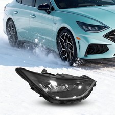Right Passenger Headlamp,Full‑LED Black Housing,fit for 2020‑2022 Hyundai Sonata picture