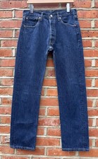 Vintage 2001 Levi's 501 Made in UK Jeans Dark Indigo W33 L32 picture