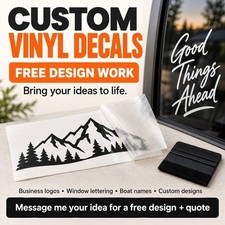 Custom Vinyl Decals Boat Car Truck Business Lettering Logo FREE Design Help picture