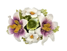 Vintage Capodimonte Porcelain 3D Floral Plaque Crown N Italy picture