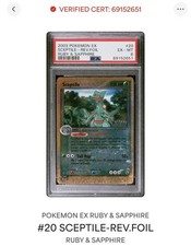 2003 POKEMON EX RUBY & SAPPHIRE #20 SCEPTILE-REVERSE FOIL PSA 6 EX-MT picture