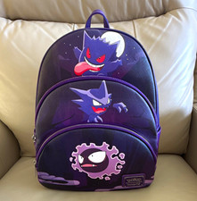 Loungefly Pokémon Gengar Haunter Gastly Purple/Black 3 Pocket Backpack NWT picture