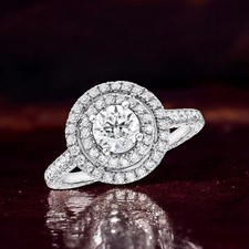 Certified White Diamond 4.70Cts. Round Shape Ring In 925 Silver - Tariffs Free picture