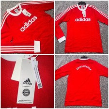 Bayern Munich Adidas Soccer Jersey Mens Energy Drop 70s Long Sleeve Red Sz M NEW picture