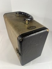 Vintage B&J Barnett Jaffe Portable Card File Box Tweed 3 Drawer USA 30s 50s MCM picture