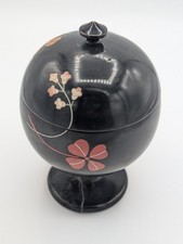Vintage Wooden Kakuman Shikki Ryukyu Lacquerware Pedestal Bowl Okinawa Japan picture