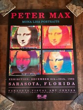 ORIGINAL 1992 PETER MAX Mona Lisa HAND-SIGNED exhibit POSTER Provenance LOA NEW picture