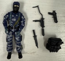 Gi Joe Black Major Custom Shockwave Blue Camo Figure 3.75 O Ring picture