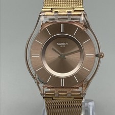 Swatch Hello Darling Womens Watch 33mm Rose Gold Tone Mesh New Battery picture