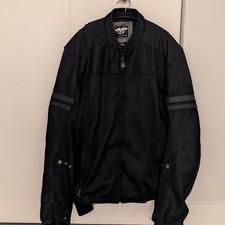 Highway 21 Cycle Jacket Black with Inner Liner and Pads Mens XL picture