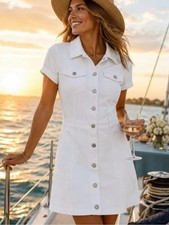 Habitual White Denim Dress size Small picture