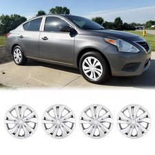 15 Inch 4Pcs Hubcaps for Nissan Versa 2007 2025 ABS PC Snap On Sliver Chrome picture
