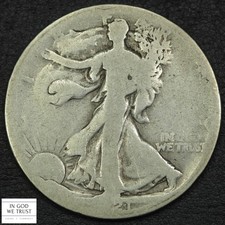 1921 S Walking Liberty Silver Half Dollar 50C (Key Date) picture