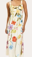 Mestiza New York Sugarcane Slip Midi Dress in the Garden Muse floral print. picture