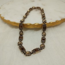 Premier Designs Vintage Two-Tone Brown Stone and Gold Accent Necklace picture