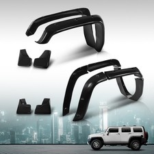 Fender Flares (8Pcs) & Mud Flaps (4Pcs) Black Fit For 2006-2010 Hummer H3 NEW picture