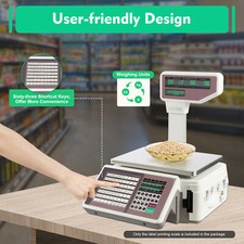 Commercial Digital Food Price Computing Scale 66lbs with Dual Label Printer Fast picture