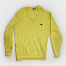 Vintage 60s Izod Lacoste Sweater Men’s Medium Yellow Orlon Acrylic Pullover picture