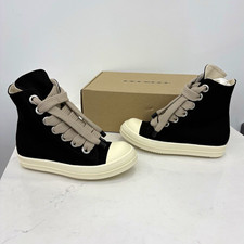 Rick Owens DRKSHDW Jumbo Lace Denim High-Top Sneakers Black/Milk US 7 picture