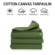 Heavy Duty Canvas Tarps Shelter w Grommet Tarpaulin Cover Canopy Water-Resistant picture