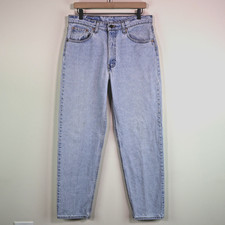 Vintage 90s Levi's 550 Light Wash Relaxed Taper Jeans Made in USA Mens 34x32 picture