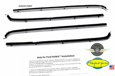 1957 1958 1959 60 Ford 2-Door Pickup Truck Door Window Felt Rubber Seal 4 Pc Kit picture