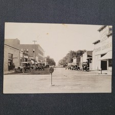 Vintage Staples MN Main Street Scene Postcard 1911 Cars Dower Lumber Real Photo picture