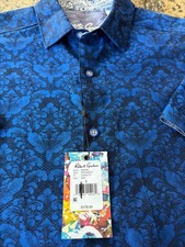 Robert Graham Bayview Classic Fit Navy Shirt Size S picture