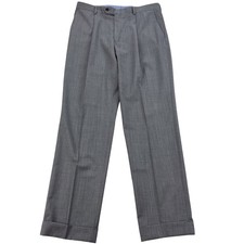 Vintage Hart Schaffner Marx Wool Dress Pants 34x32 Gray Pleated Cuffed Office picture