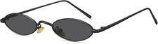 MEETSUN Vintage 90s Small Oval Sunglasses For Women Men Small, C10-black-gray picture