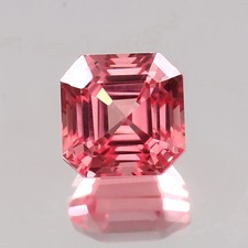 Natural Flawless Ceylon AA+ Padparadscha Sapphire Asscher Loose Gemstone 9x9 MM picture