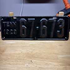 1929 Tennessee License Plate 67-673 Antique Embossed Metal Auto Tag picture