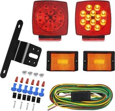 Rear Led Submersible Trailer Tail Lights Kit Boat Marker Truck Waterproof New US picture