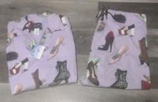 Vtg Nick & Nora Pajama Set Vintage Shoes Shady Character Lilac ASO TV Large picture