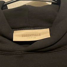 Essentials Fear of God Men’s Pullover oversized Hoodie Hooded Logo Black Size M picture